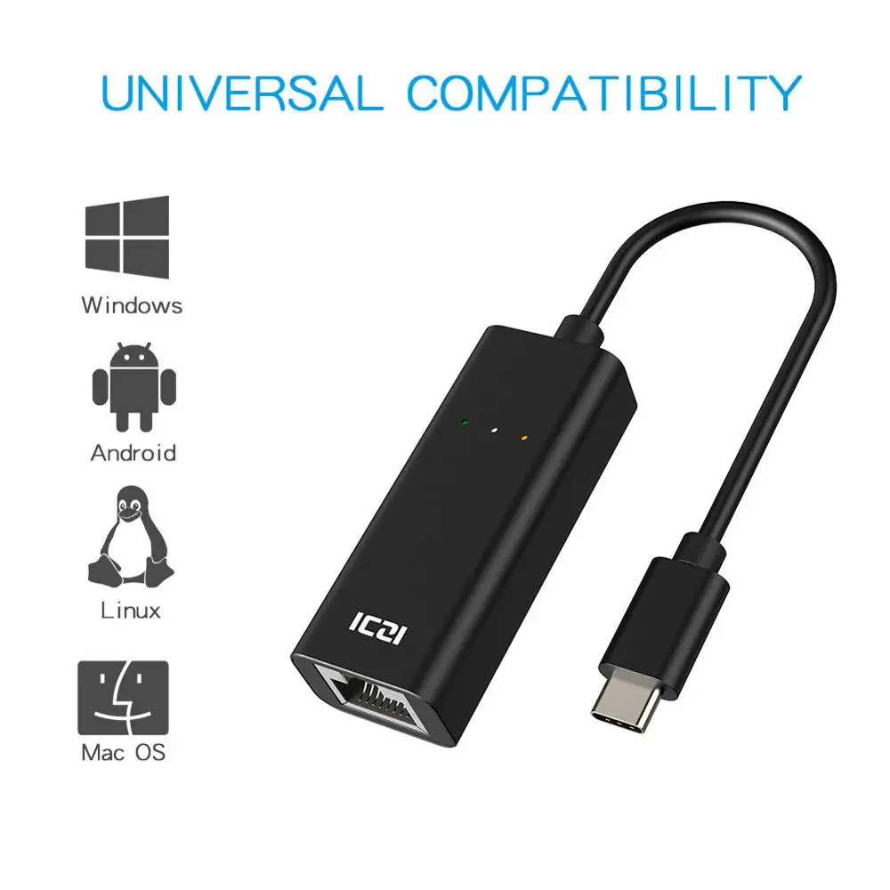 ICZI USB C к Gigabit Ethernet адаптер типа C к RJ45 LAN конвертер для MacBook Pro samsung Tab S4 huawei телефон аксессуар для лэптопа