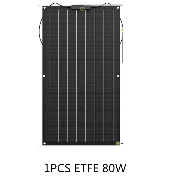ETFE пленка монокристаллическая легкая 80 ватт Гибкая солнечная панель для морских и RV/лодок/других вне сетки приложений 1 шт