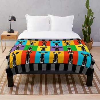 

Greyhound Semaphore with border Throw Blanket Soft Sherpa Blanket Bed Sheet Single Knee Blanket Office Nap Blanket