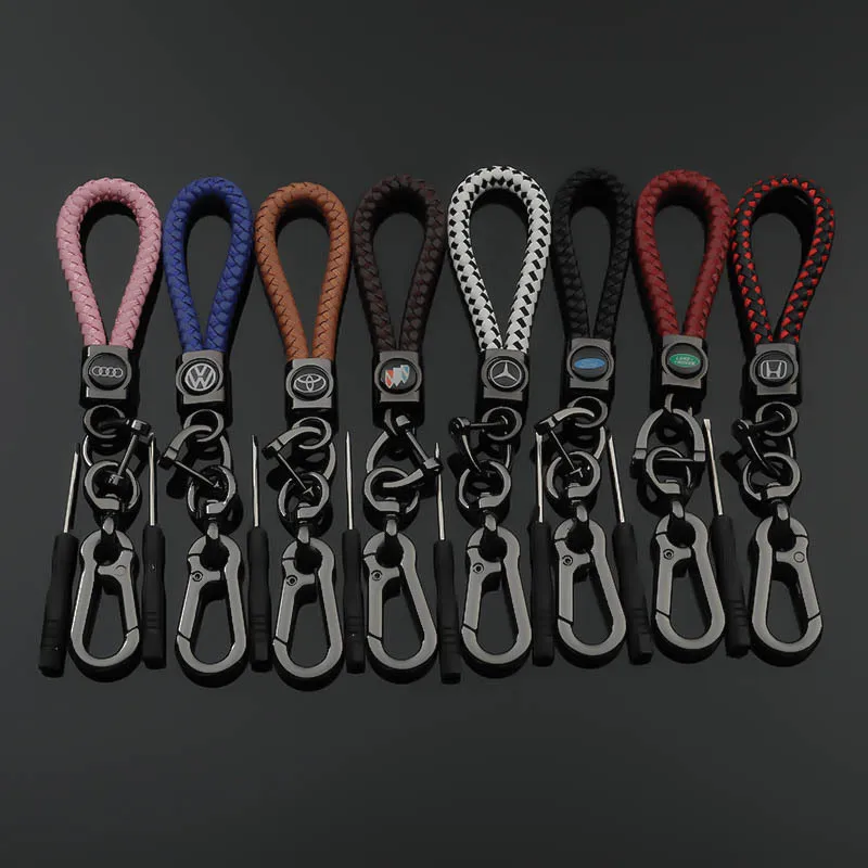 

Fashion multi-color optional braided rope series car logo keychain New car logo keychain pendant Q37