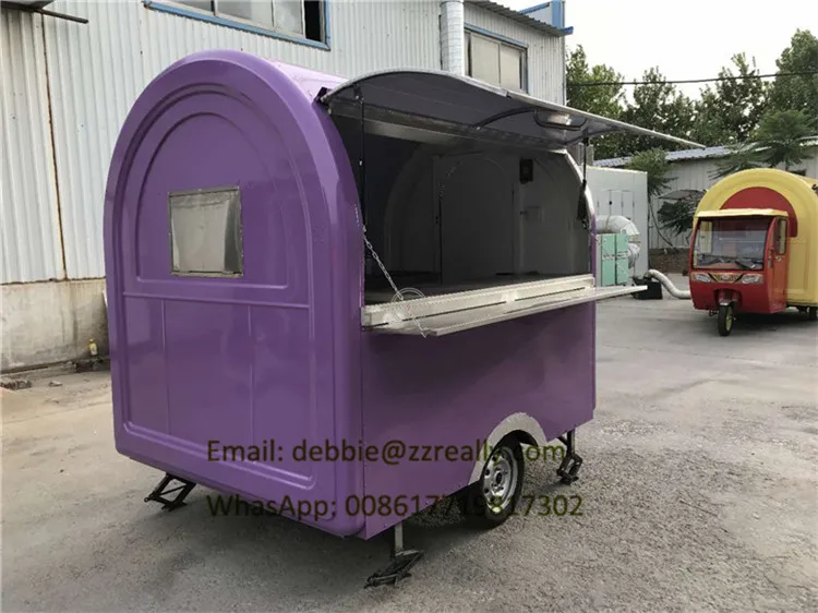 Фиолетовый цвет RL-220B 2,2 м длина передвижные тележки еды/Трейлер/мороженое грузовик с бесплатной доставкой по морю