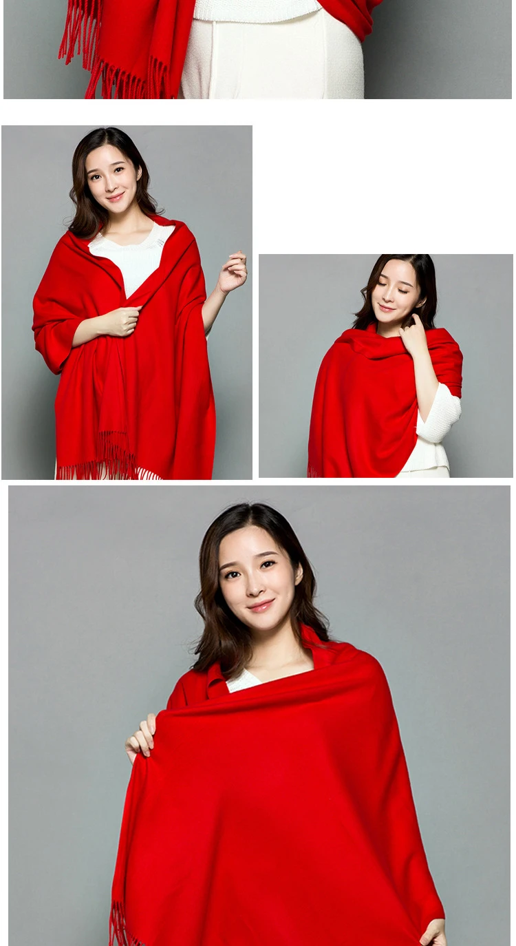 Women High Quality Soft Cashmere Scarves Solid Color Neck Warm Long Shawls Winter Cashmere Scarf All Match Pashmina Wraps