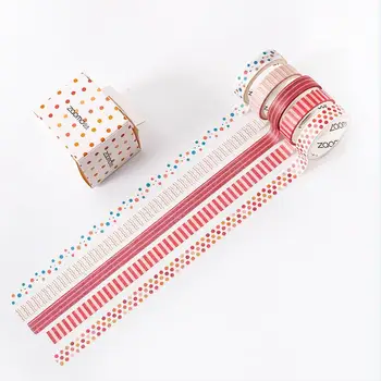 

5 pcs/pack Dot Bullet Journal Washi Tape Set Adhesive Tape DIY Scrapbooking Sticker Label Masking tapes school supplies