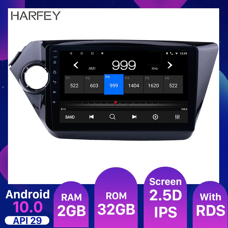 Harfey 9 дюймов Автомобильный мультимедийный 2din HD четырехъядерный Android 10 0