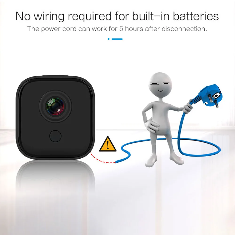 Мини WiFi камера 1080P IP портативная беспроводная безопасности встроенный микрофон с
