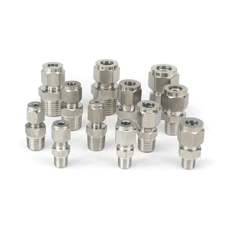 304 Stainless 3-18mm OD Tube Bulkhead Double Ferrule Compression Union fitting 304 Stainless 3-18mm OD Tube Bulkhead Double Ferrule Compression Union fitting
