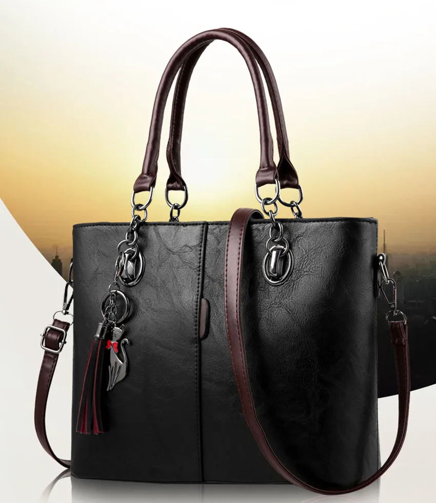 Роскошные сумки женские Дизайнерские однотонные через плечо с кисточкой для