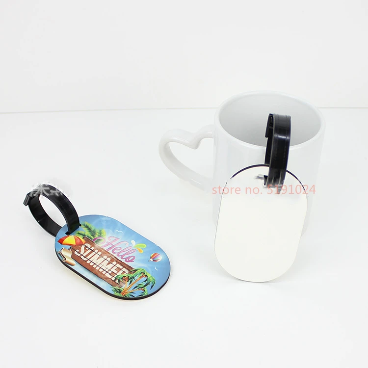 20pcs/lot sublimation mdf wooden luggage tags with punch hole hot transfer custom blank luggage tag diy custom consumables