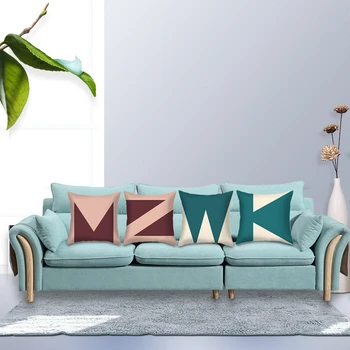 

4 Pack 45X45cm Nordic Abstract Printed Letter M Z W K Pillow Case Printed Pillow Case Bedroom Office
