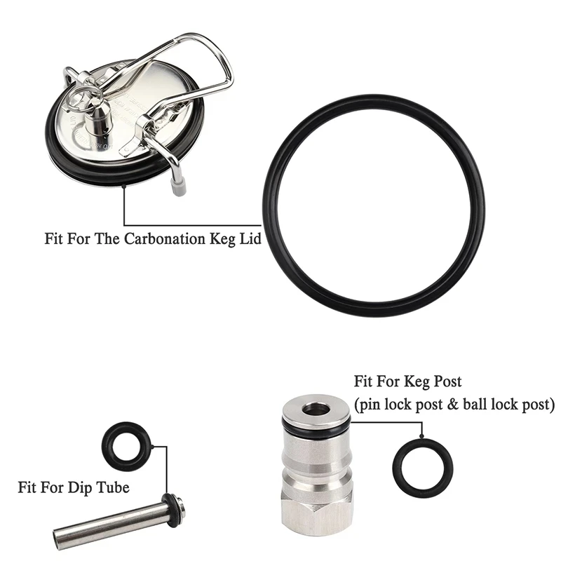 Homebrew Cornelius Food-Grade Silicone Rubber O ring Set Keg Seal Replacement Kit White Black for Choose silicone o ring set