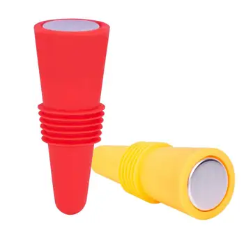 

6Pcs Bottle Stopper Silicone Stainless Steel Bottom Bar Preservation Tool Champagne Wine Bottles Stopper Beverage Closure