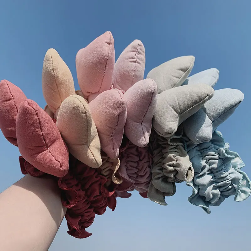 

Hair Accessories Solid Color Big Bow Girls Headband DIY For Makeup Wash Face Wavy Side Elastic Soft Comfortable Turban Hair Band