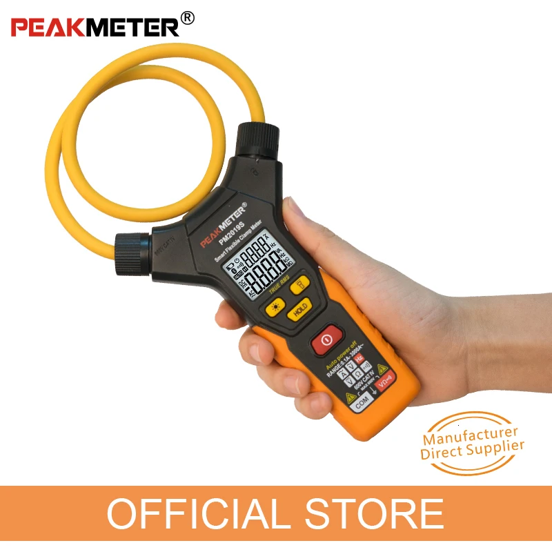 

PEAKMETER Handheld AC Digital Smart Flexible Clamp Meter Multimeter Voltage Current Resistance Frequency PM2019S