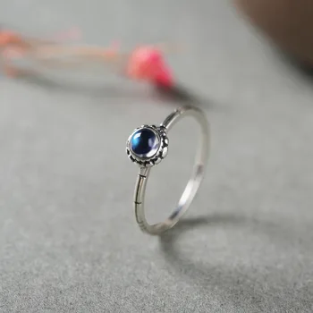 

2019 Time-limited Sale Anel Feminino Natural Ring Lady Jewelry Crystal Gem Hand Ornament S925 Thai Inlaid Flower Bud Carved