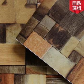 

Home Decor 3D PVC Wood Grain Wall Stickers Paper Brick Stone wallpaper Rustic Effect Self-adhesive Home Decor Sticker Room