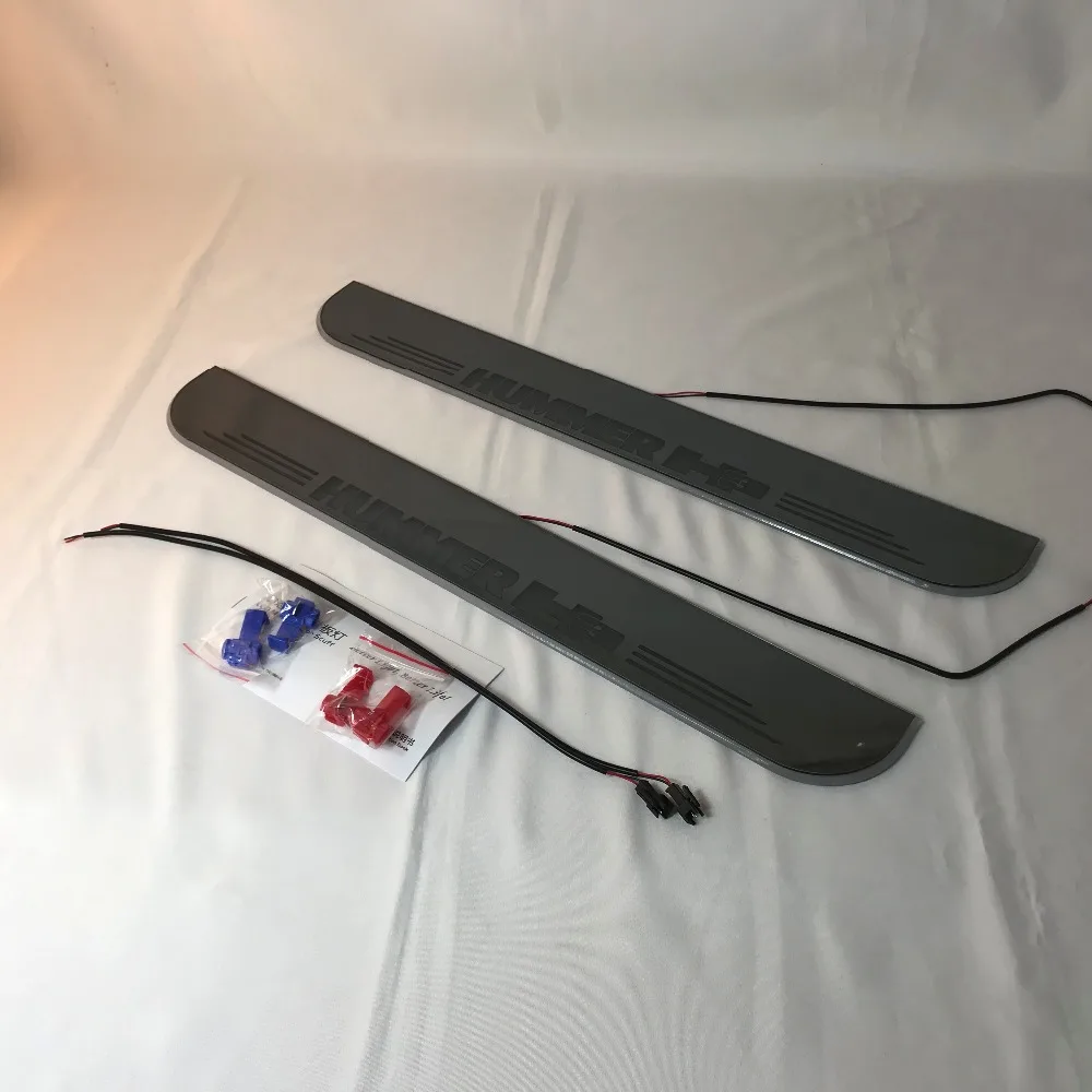 Osmrk led движущиеся двери потертости для hummer h3 динамический порог пластина плоская подкладка накладка струящаяся/натюрморт свет