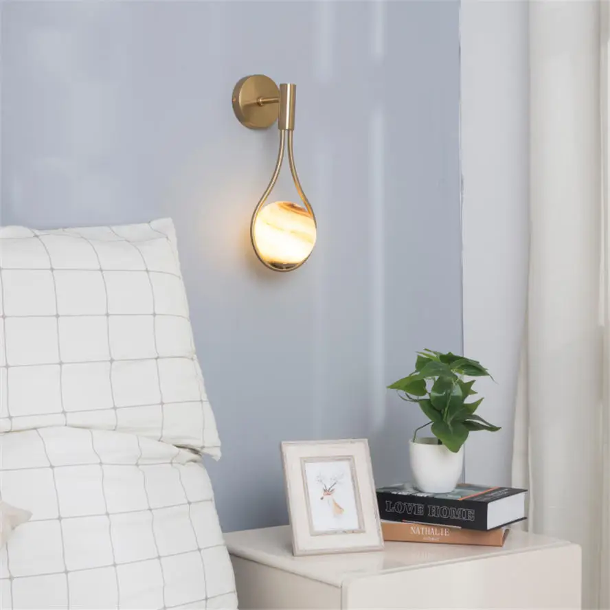Скандинавский дизайнерский стеклянный глобус Марс настенный светильник для виллы спальни золотой роскошный отель прикроватные лампы современный домашний деко светодиодный светильник для прихожей