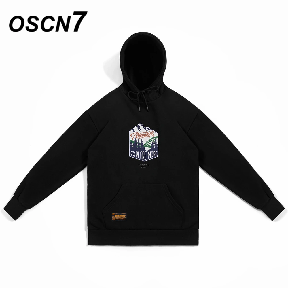 OSCN7 High Street печати флисовая толстовка женщина осень уличная плюс бархатные толстовки оверсайз женщины 8056A