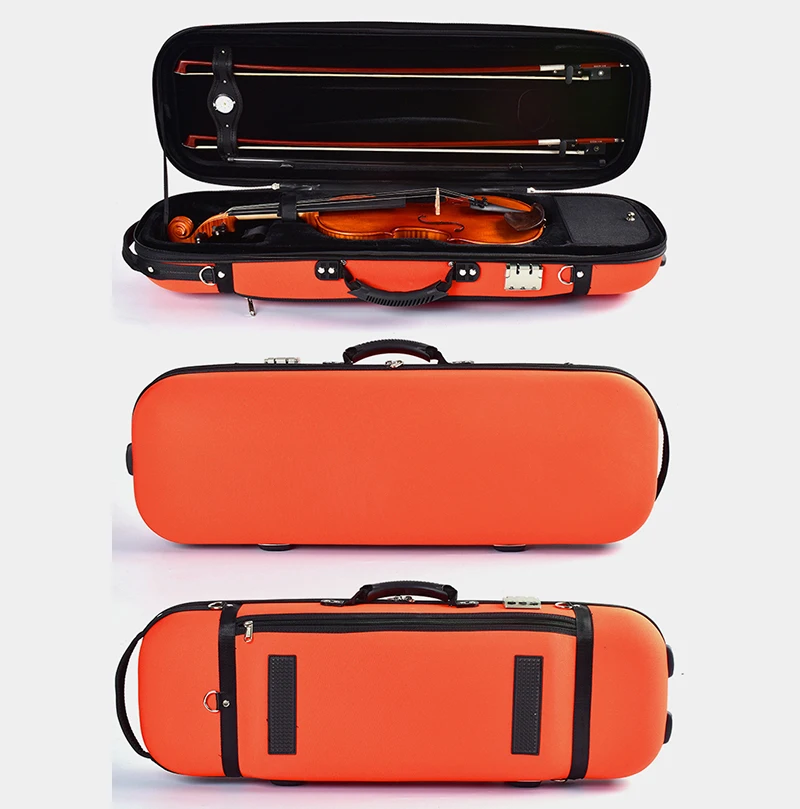 Fastshipping 4/4 3/4 Multicolor violin case shockproof composite fiber violin professional case grid square box