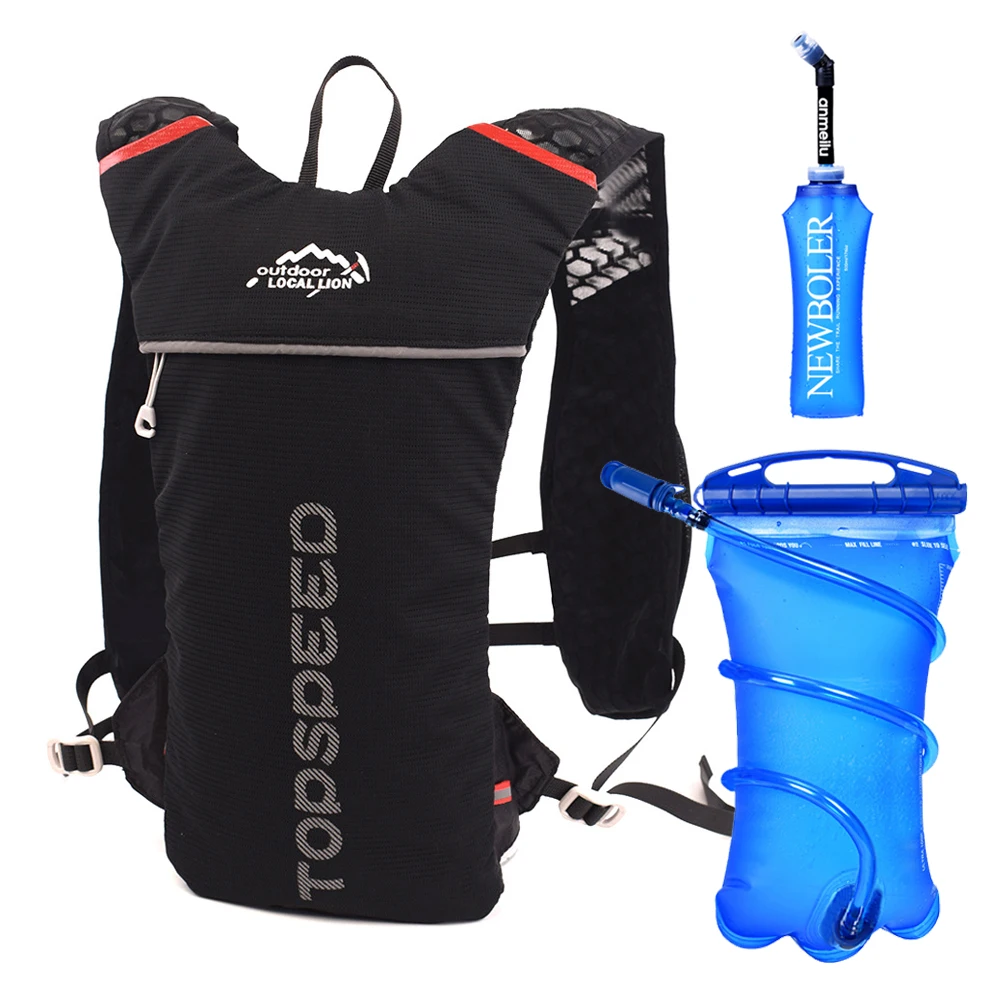 

Trail Running Backpack 5L Ultra Running Hydration Vest Pack Marathon Running Bike Rucksack bag 500ml Soft Flask Bottle Water Bag