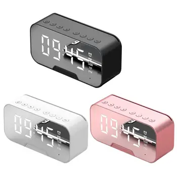 

Portable LED Mirror Digital Wireless Bluetooth Speaker Alarm Clock Multifunction MP3 FM Radio Household Elegant Decorate