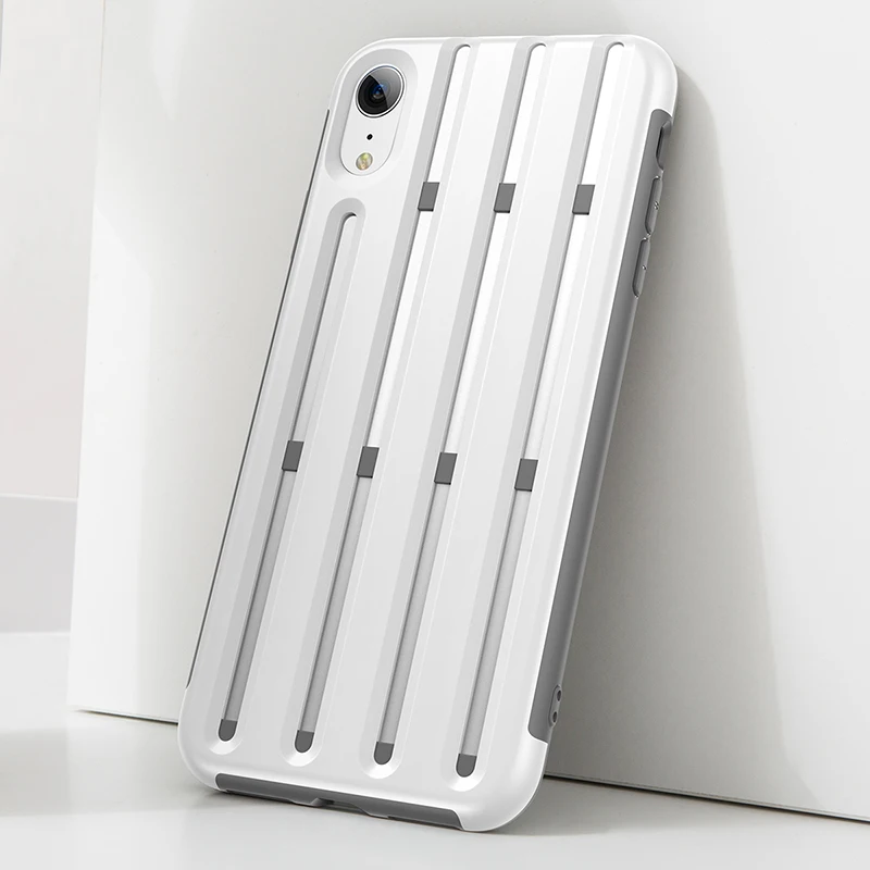 White Baseus, специальный дизайн, чехол для iPhone XR XS Max, задняя крышка, чехол, отвод тепла, 360 градусов, защита для iPhone, чехол, мягкий ТПУ - Цвет: White