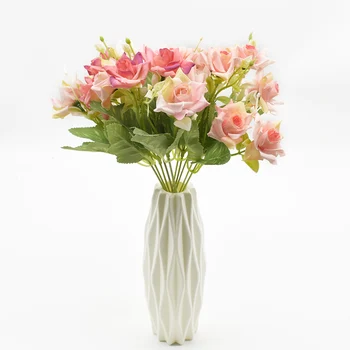 

10 heads 5 forks rose bouquet Artificial flowers Home decor Diy Background wall decoration Indoor furnishings Christmas Wedding