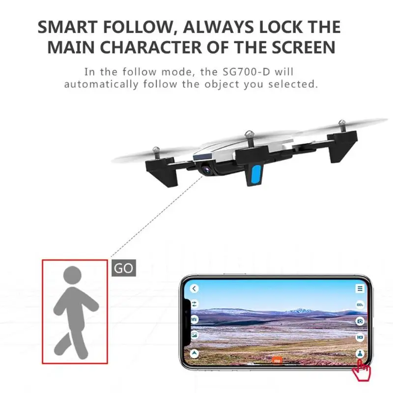 SG700-S Дрон WiFi 720 P/1080 P/4 K двойная камера оптический поток Квадрокоптер переключатель скорости приложение просмотр Plam управление вертолет