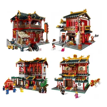 

Mini City Street View Building Blocks Ancient Chinese Classical Architecture Chinatown Bricks DIY Assembly Toys Children Gifts