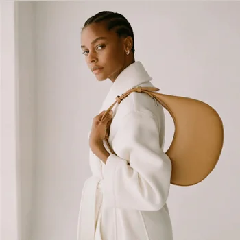 

Brand 2020 Women PU Leather Circle Bags High Quality Moon Shoulder bags