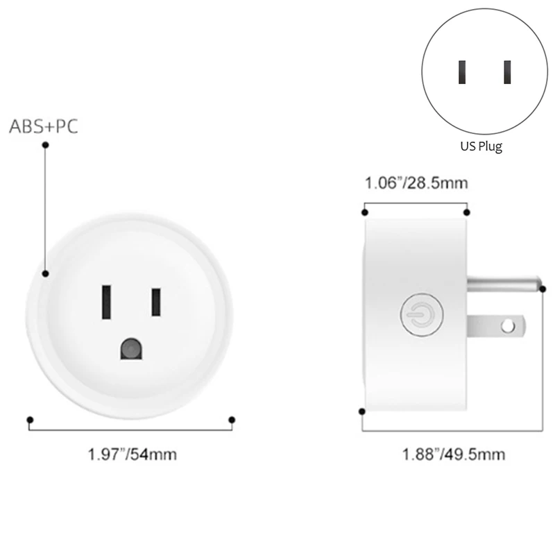 Smart Plug WiFi Mini Socket for Smart Home Remote Control Home Appliances and Electrical Equipment, for Alexa Echo Google Assist