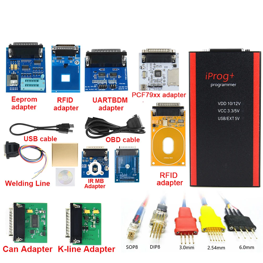 2022 V87 Iprog+ Key Programmer Support IMMO + Reset Iprog Pro Till 2019 with 11 adapter with free shipping engine temperature gauges Diagnostic Tools