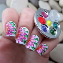 Ногтей искусство кольцо с палитрой Бесплатный ручной Маникюр пальчиковая палитра ногтей Палетка для смешивания красок для макияжа ногтей искусство кольцо с палитрой палец кольцо пластины крем