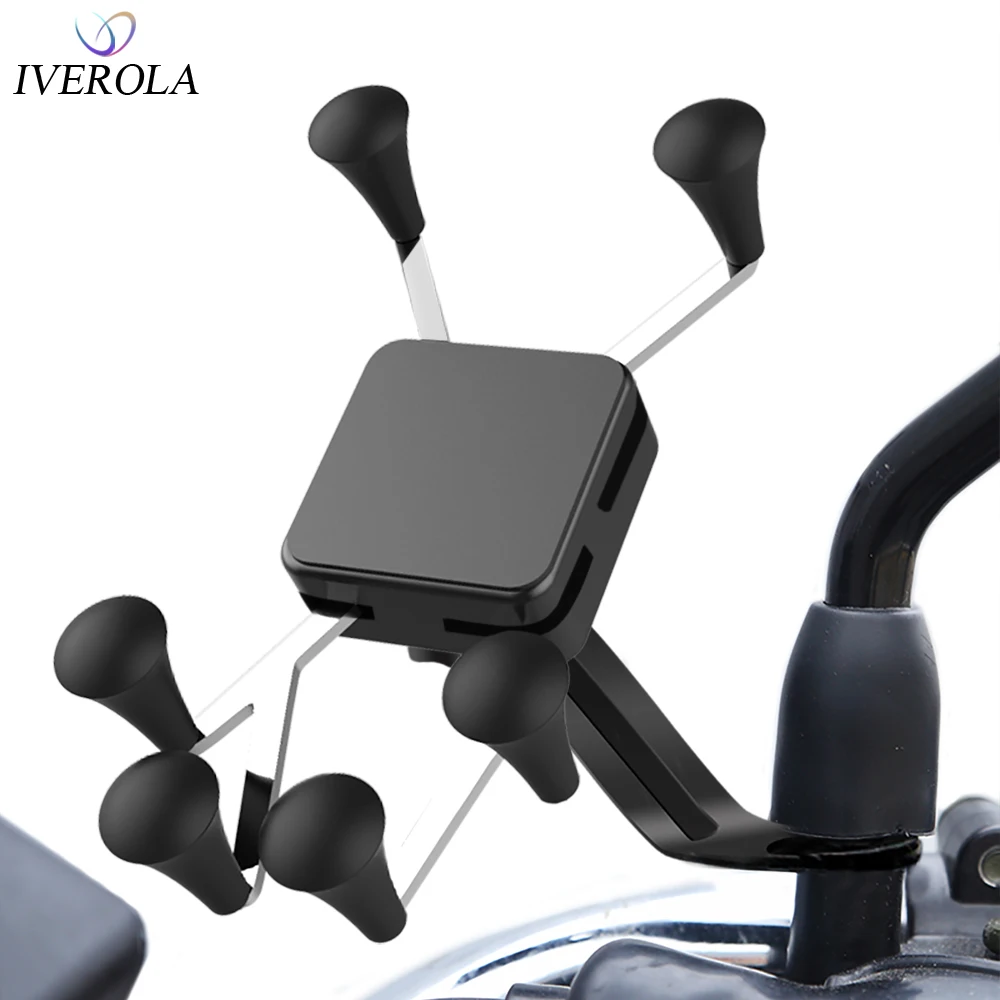 

Univerola Motorcycle Phone Mount Cell Smartphone Holder for Rearview Mirror with 360 Rotate Holder for GPS Motorcycle Support