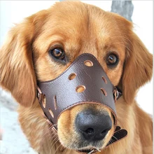 Искусственная кожа Регулируемый намордник для собак Maulschlaufe комфорт корзина для укуса защита от укуса