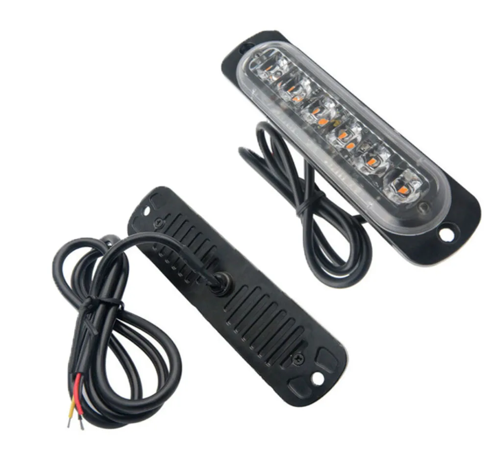 

1/2pcs 6LED Car Strobe Warning Light Auto Truck Urgent Hazard Lamp LED Side Light Super Bright LED Light Driving Fog SUV Lamps