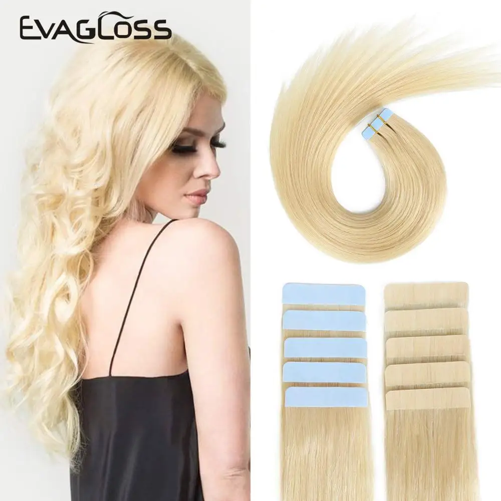 Evagloss Tape Hair Extensions Machine Remy Adhesive Skin Weft 12’’16