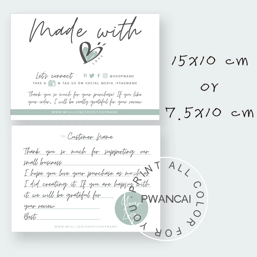 Thank You for Shopping Thank You Card Template Small Business Package Insert Coupon Card for Orders Printable Template Small Business