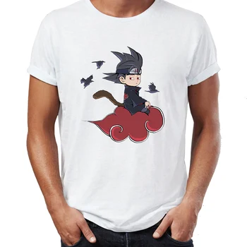 

Marvel Men T Shirts Naruto Sasuke Goku Dragon Ball Funny Crossover Awesome Artwork Drawing Printed Tee