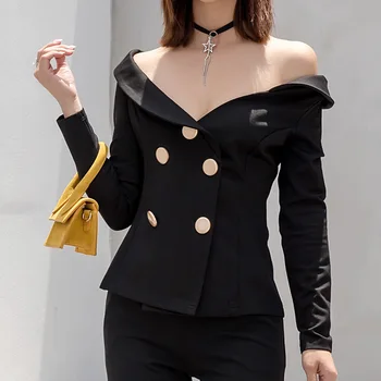 

Dress Real Shoulder Waist Irregular Double Row Buckle Small Suit