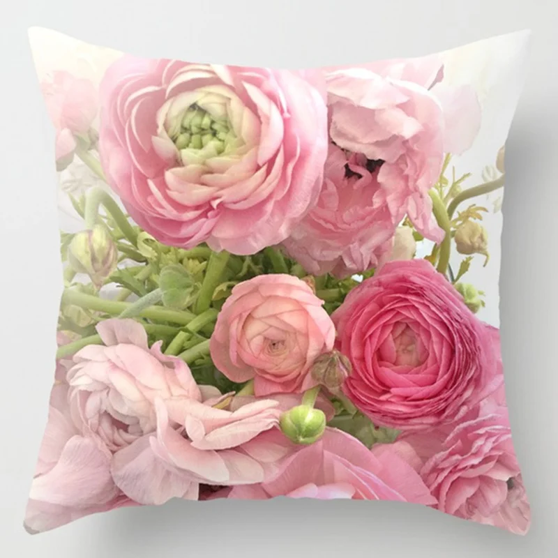 Наволочка в скандинавском стиле с цветочным узором для дивана прикроватная