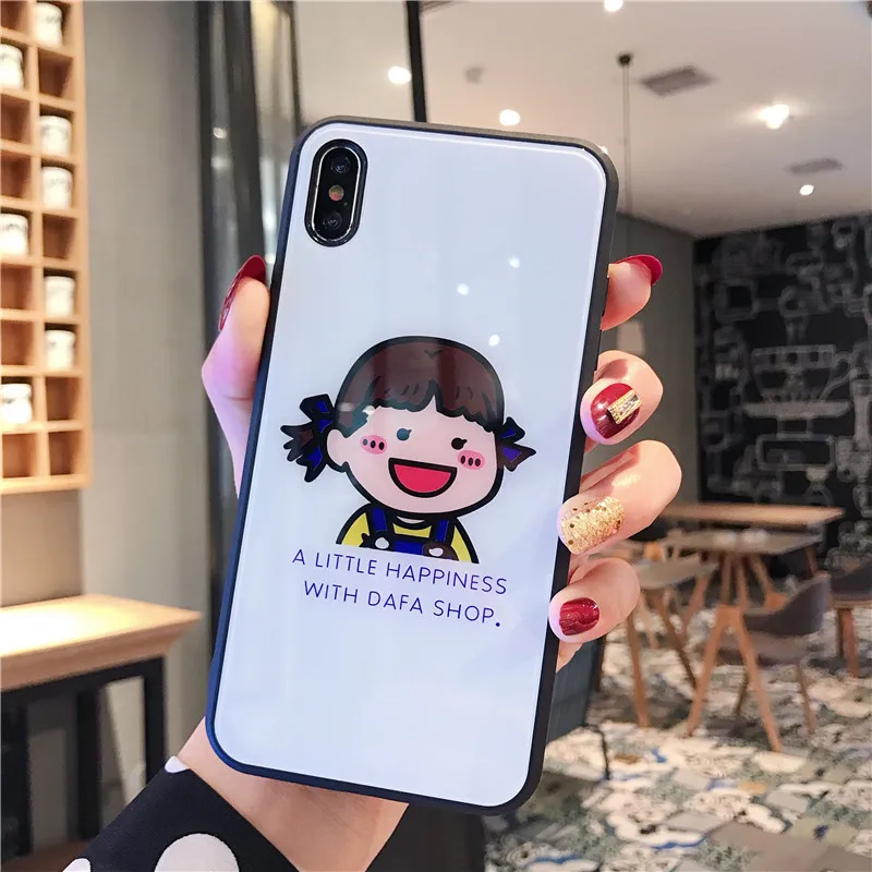 23 Для iPhone X XS MAX XR 8 8 Plus 7 7 Plus 6 6S 6S Plus закаленное стекло милый мультяшный слон чехол Блестящий Бампер Защитный ковер - Цвет: 23