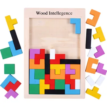 

Colorful Wooden Russian Blocks Learning Educational Game Toys Parent-child Interactive Toy Children Kids Gift kids toys