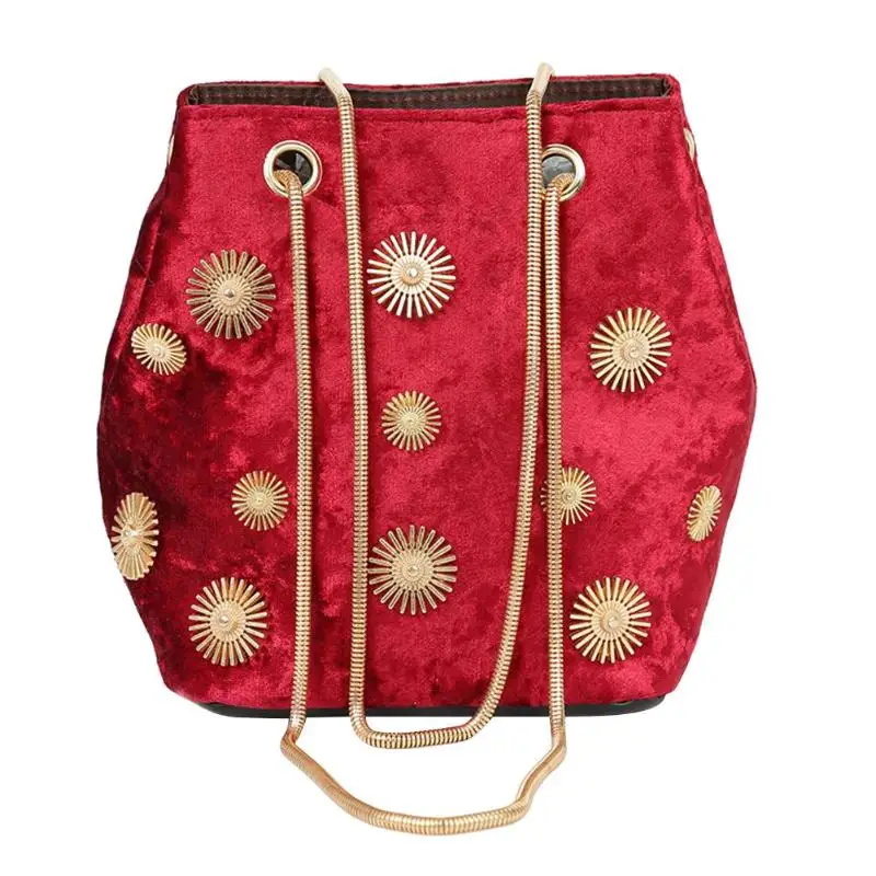 Женские сумки-мессенджеры с цветочным принтом, Элегантные Бархатные европейские сумки на плечо, вечерние сумки, женские сумки, Прямая поставка - Цвет: Красный