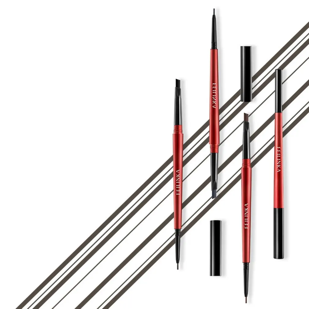 Сверхтонкий Водостойкий карандаш для бровей с двумя головками