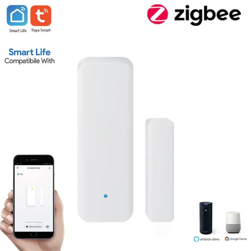 Tuya Zigbee-Sensor de puerta y ventana inteligente, puerta inteligente, grafiti magnético, Sensor de puerta y ventana
