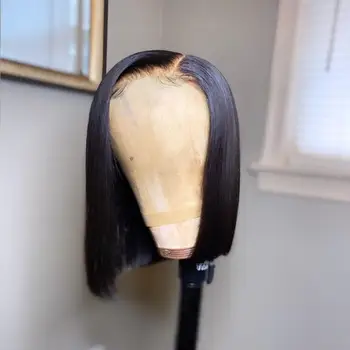 

4x4 Lace Closure Wig Short Bob Wig 150% Lace Front Human Hair Wigs For Women Straight Hair Pre Plucked Remy Brazilian Slove Rosa