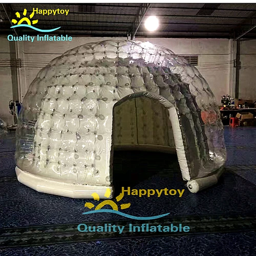 Прозрачный надувной пузырь палатка пвх купол igloo палатка для кемпинга - Цвет: White and Clear