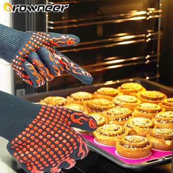 

1PC Barbecue Glove Kitchen BBQ Oven Mitts Baking Glove Practical Extreme Heat Resistant Multi-Purpose Grilling Cooking Glove