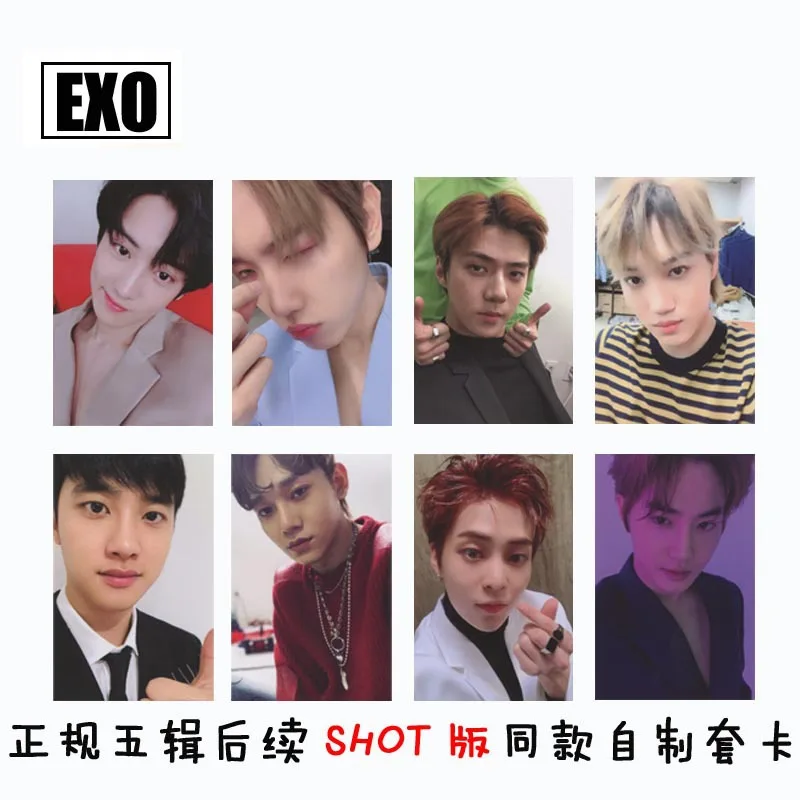 

8pcs/set Kpop EXO signature photocard for fans collections high quality EXO Kpop LOVE SHOT SHOT Album photo card new arrivals